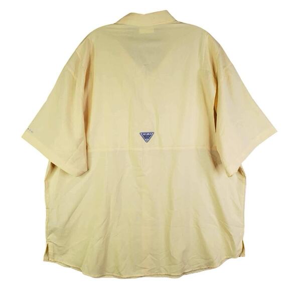Columbia Shirt Mens PFG Omni-Shade SS Button Down Size XXL Yellow - Picture 3 of 9